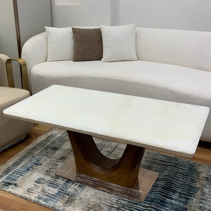 Crystal Onyx Wooden Base Center Table By Lush & Lavish Furniture And Interior, Mumbai