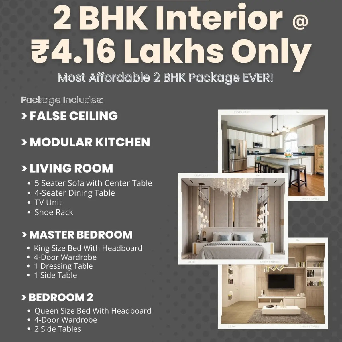 Complete 2BHK Furniture Interior Package By Lush Lavish Furnitur