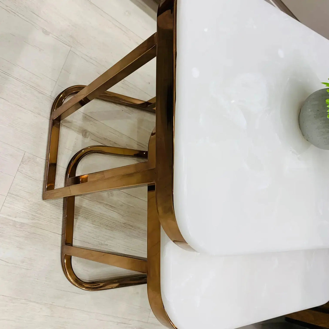 Onyx Top Center Table, Onyx Top PU Coated Stainless Steel Base Center Table By Lush & Lavish Furniture And Interior Mumbai Lush & Lavish