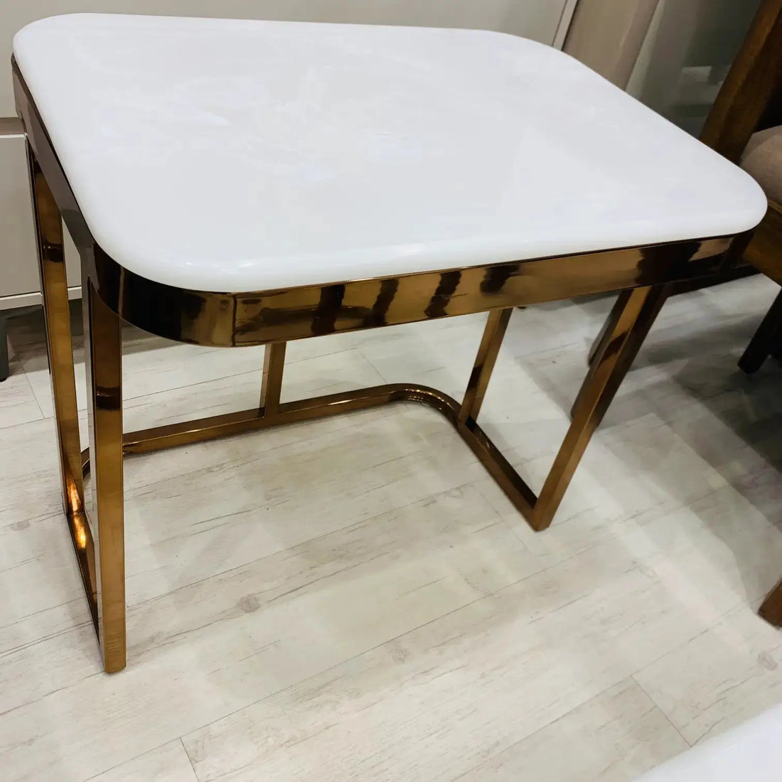 Onyx Top Center Table, Onyx Top PU Coated Stainless Steel Base Center Table By Lush & Lavish Furniture And Interior Mumbai Lush & Lavish