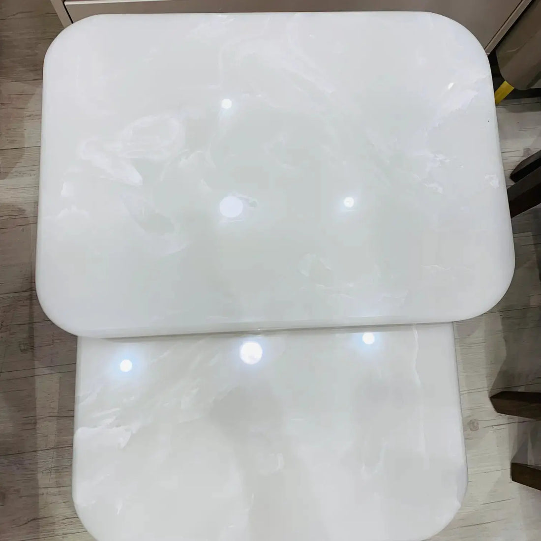 Onyx Top Center Table, Onyx Top PU Coated Stainless Steel Base Center Table By Lush & Lavish Furniture And Interior Mumbai Lush & Lavish