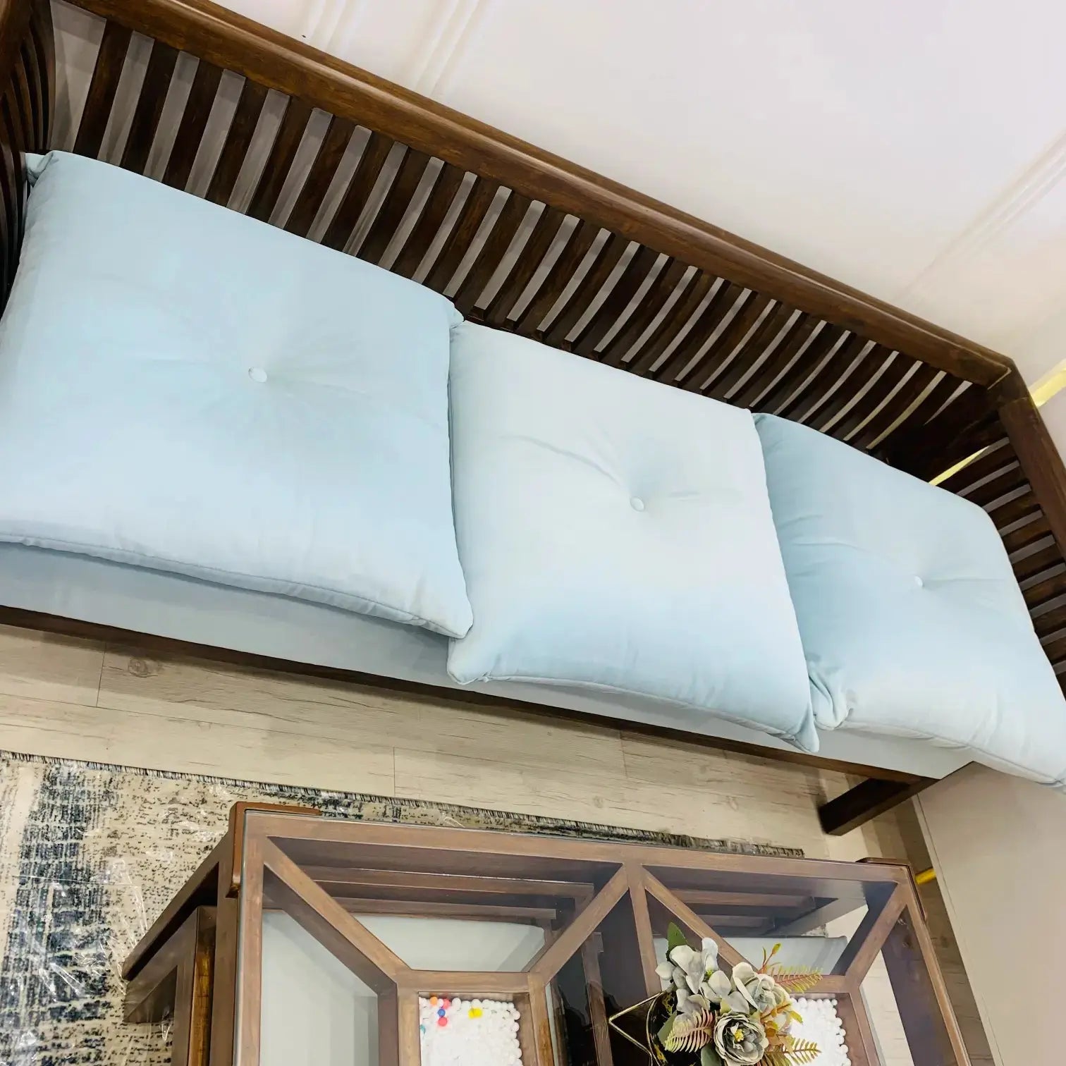 Italian Style Teak Wood Premium Sofa Set 3+1+1  Seater By Lush & Lavish Furniture And Interior Lush & Lavish