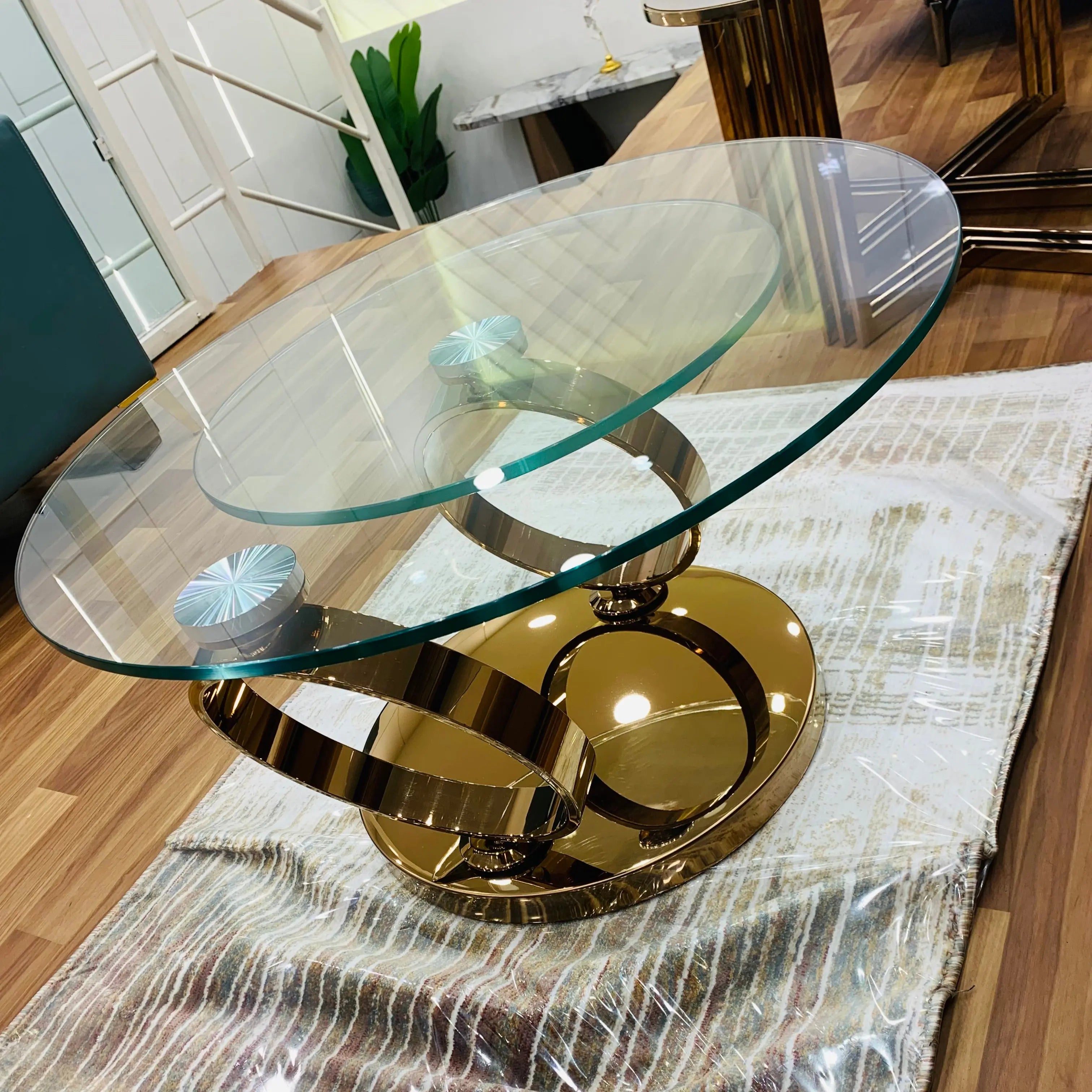Revolving Glass Ring Modern Center Table By Lush & Lavish Furniture And Interior, Mumbai Lush & Lavish