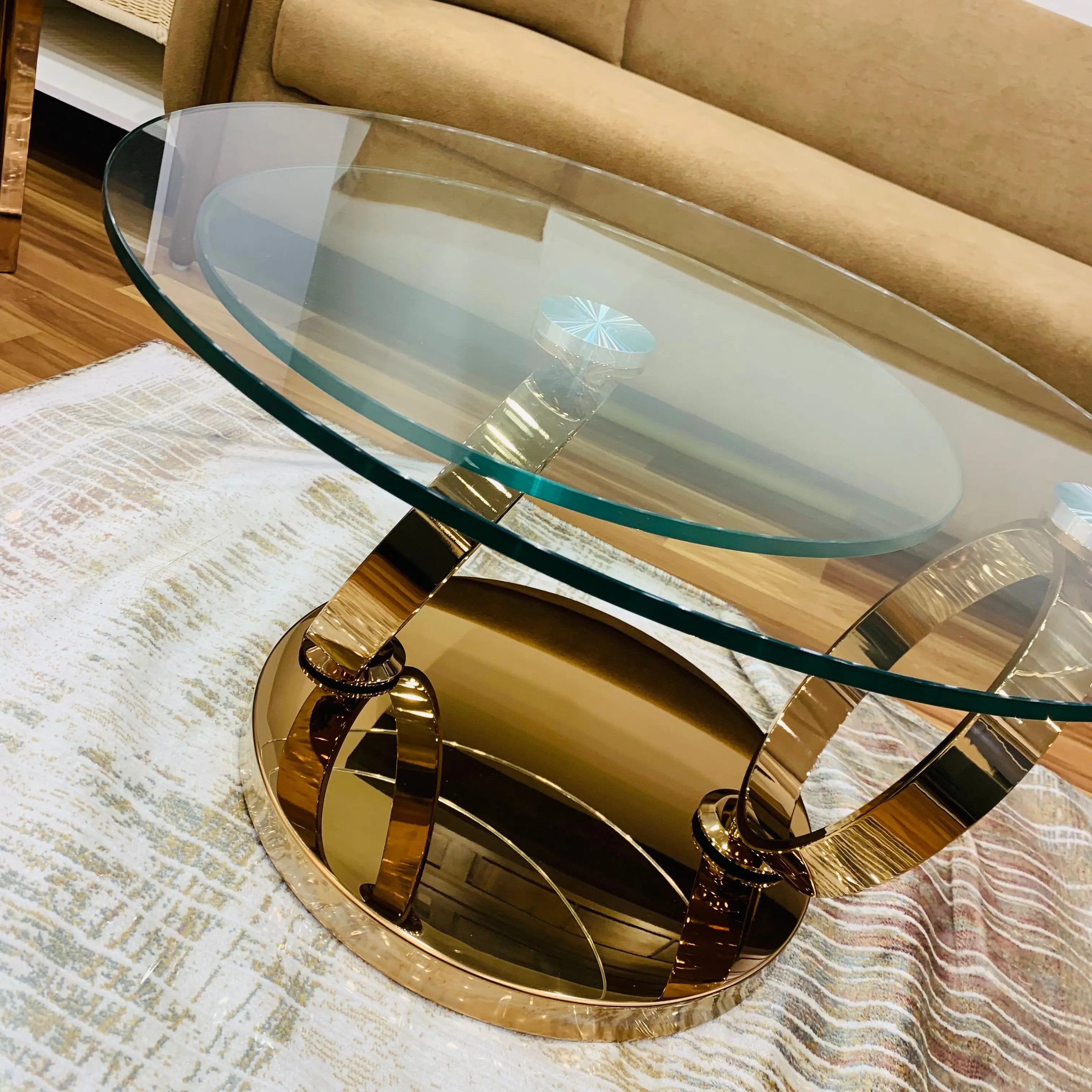 Revolving Glass Ring Modern Center Table By Lush & Lavish Furniture And Interior, Mumbai Lush & Lavish