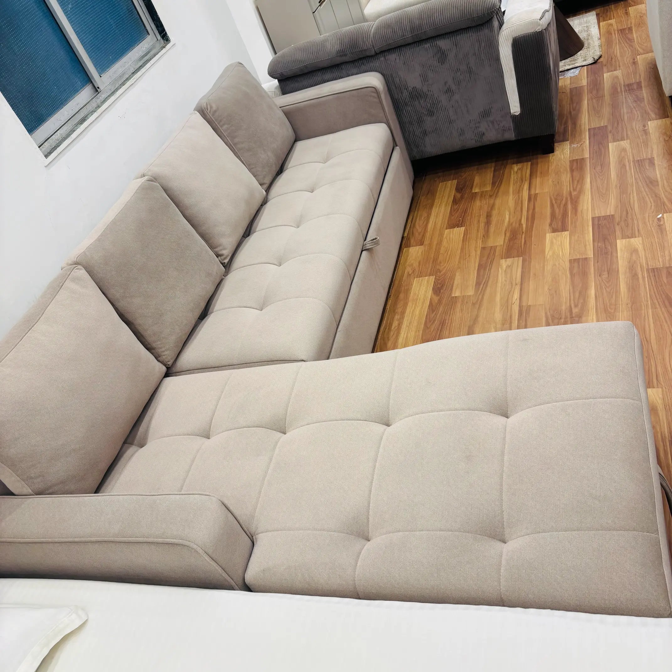 Super Soft L Shape Sofa Cum Bed With Storage - Lush & Lavish Furniture And Interior