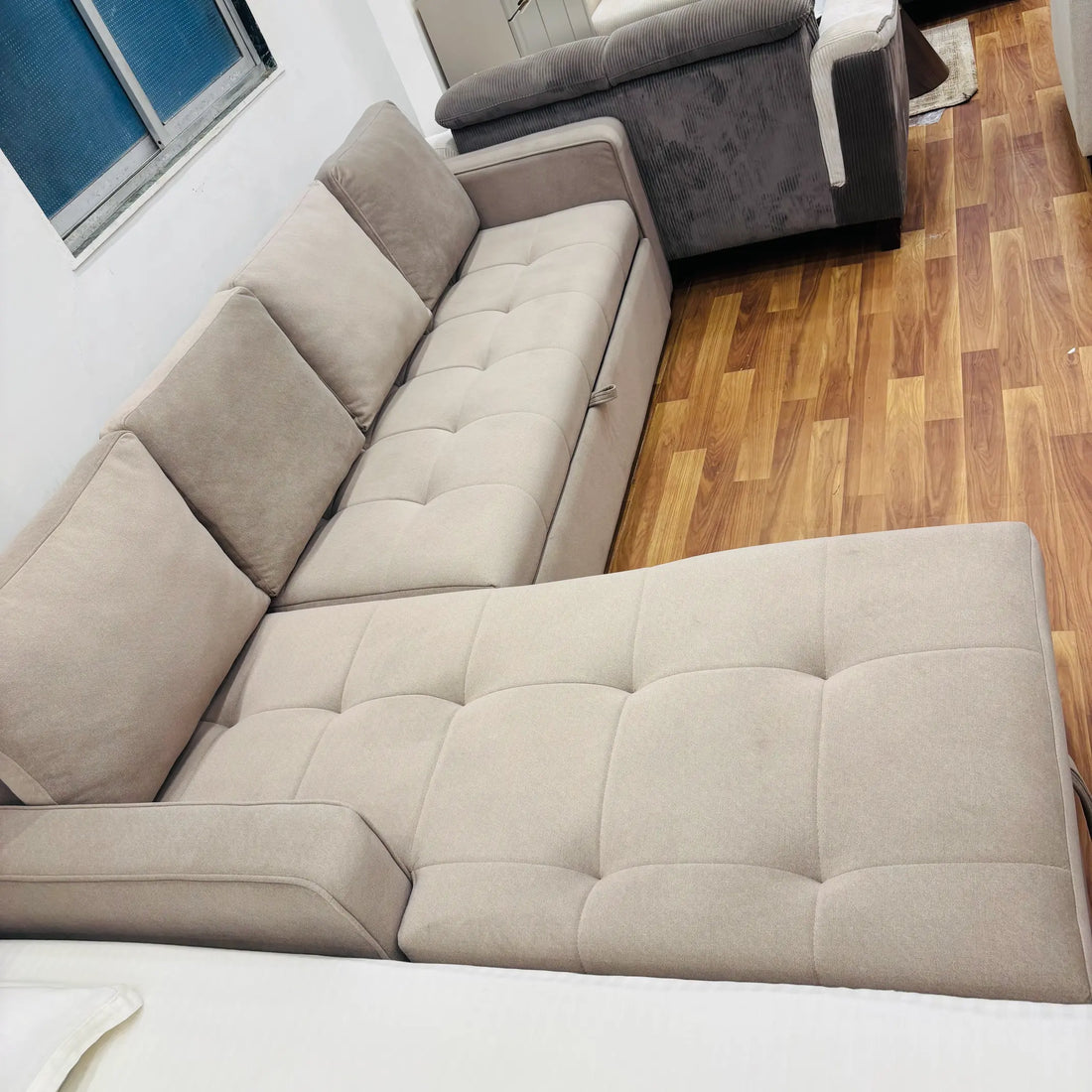 Super Soft L Shape Sofa Cum Bed With Storage - Lush & Lavish Furniture And Interior
