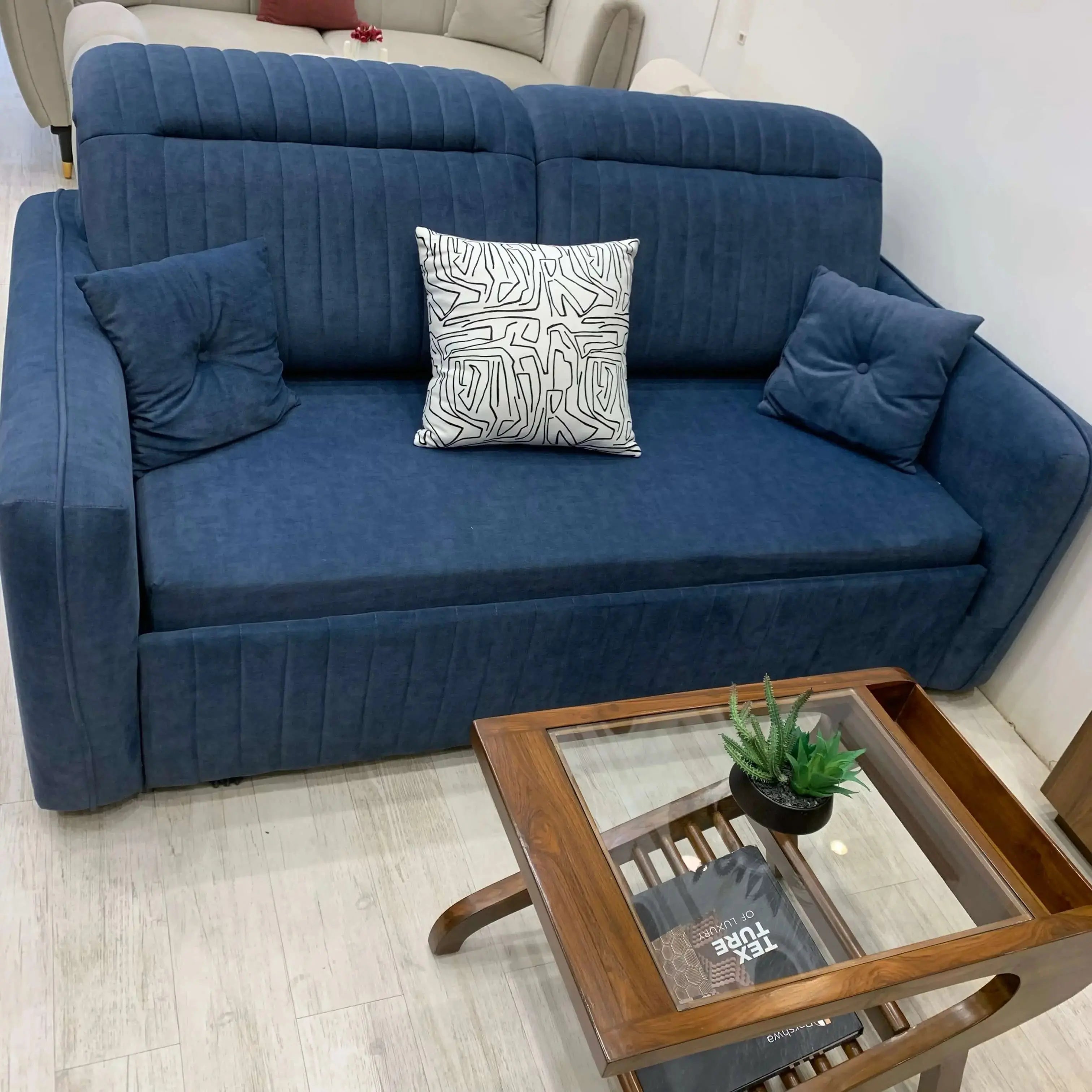 Sofa Cum Bed 3 Seater With Storage And Adjustable Head By Lush & Lavish Furniture And Interior Lush & Lavish